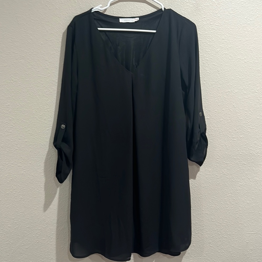 Long sleeve Lush black dress.